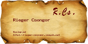 Rieger Csongor névjegykártya
